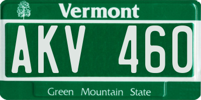 VT license plate AKV460