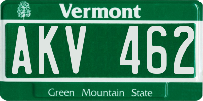 VT license plate AKV462