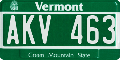 VT license plate AKV463