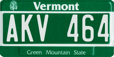 VT license plate AKV464