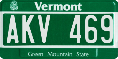 VT license plate AKV469