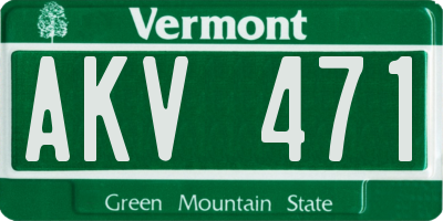 VT license plate AKV471