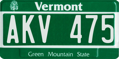 VT license plate AKV475