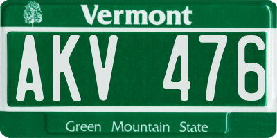 VT license plate AKV476