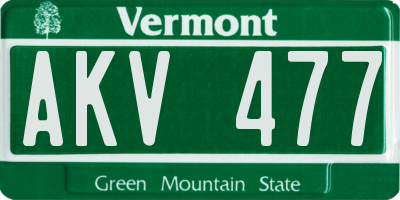 VT license plate AKV477