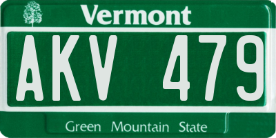 VT license plate AKV479