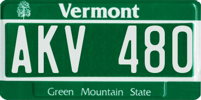 VT license plate AKV480