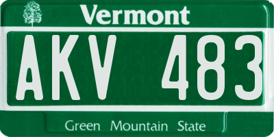 VT license plate AKV483