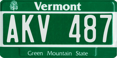 VT license plate AKV487