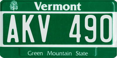 VT license plate AKV490