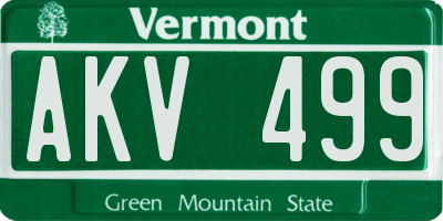 VT license plate AKV499