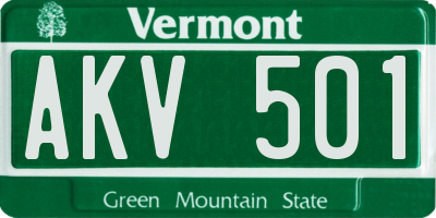 VT license plate AKV501