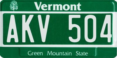 VT license plate AKV504