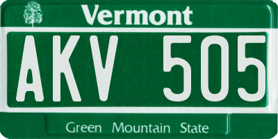 VT license plate AKV505