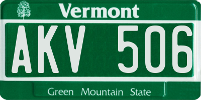VT license plate AKV506