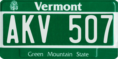 VT license plate AKV507