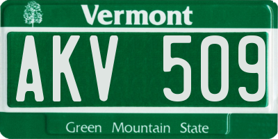 VT license plate AKV509