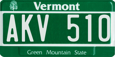 VT license plate AKV510