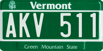 VT license plate AKV511