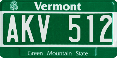 VT license plate AKV512
