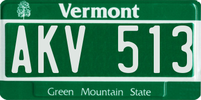 VT license plate AKV513