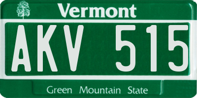 VT license plate AKV515