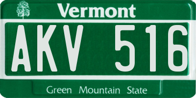 VT license plate AKV516