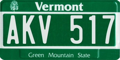 VT license plate AKV517