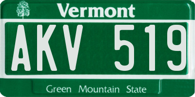 VT license plate AKV519