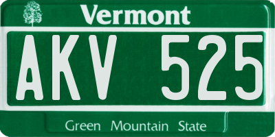 VT license plate AKV525