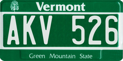 VT license plate AKV526