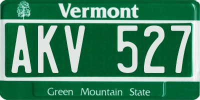 VT license plate AKV527