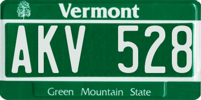 VT license plate AKV528
