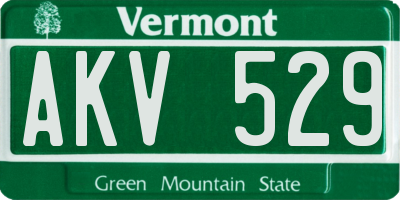 VT license plate AKV529