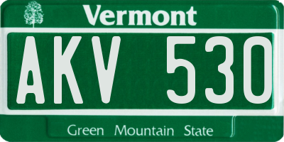 VT license plate AKV530
