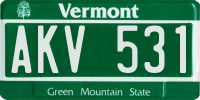 VT license plate AKV531