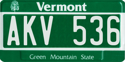 VT license plate AKV536