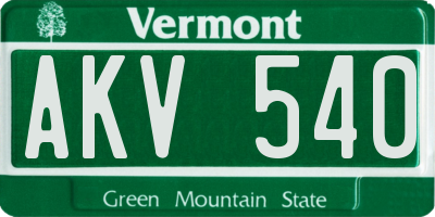 VT license plate AKV540