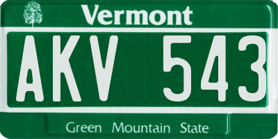VT license plate AKV543