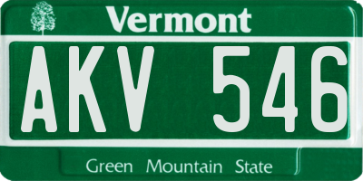 VT license plate AKV546