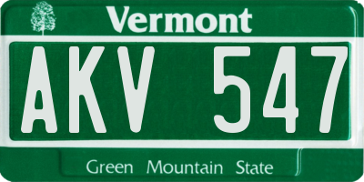 VT license plate AKV547