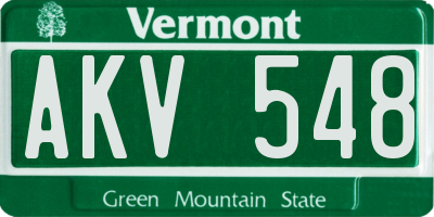 VT license plate AKV548