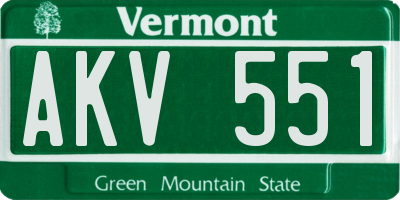 VT license plate AKV551