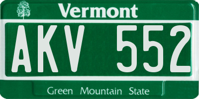 VT license plate AKV552