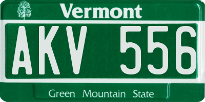 VT license plate AKV556