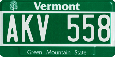 VT license plate AKV558