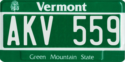 VT license plate AKV559
