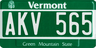 VT license plate AKV565