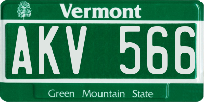 VT license plate AKV566