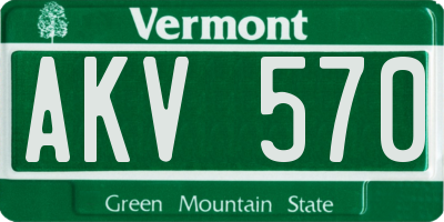 VT license plate AKV570